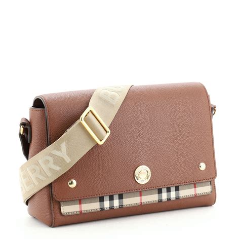 burberry check and leather note crossbody|note leather crossbody bag.